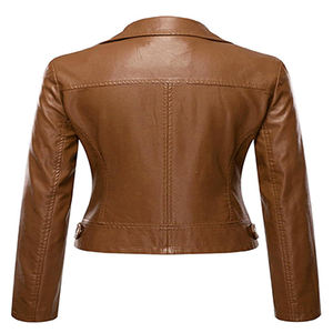 Chaqueta de cuero para mujer de estilo americano Detalle de botones Otoño/Invierno Transpirable Ecológico - Product Image 2