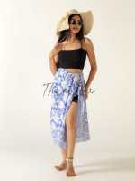 Marque de luxe indienne Designer Coton Sarong Unique Floral Imprimé Court Bikini Cover-Up Pareo pour Femmes et Filles Beach Wear