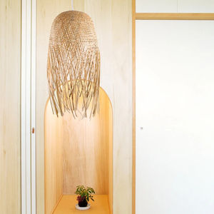 Lámpara colgante de mimbre rústico, candelabro de bambú para granja, restaurante, sala de estar, comedor, cocina - Product Image 2