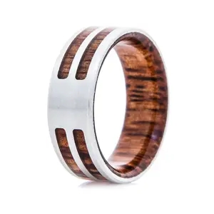 Hot Selling Hand Crafted Damascus Steel Ring For Casual Wear / Custom Sizes And Color Damascus Steel Ring