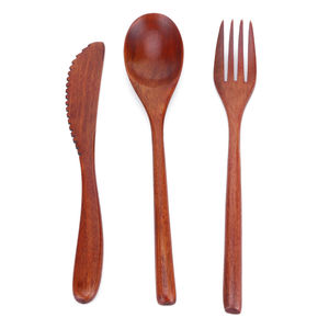 Ensemble de couverts le plus vendu en bois pur avec une finition naturelle, parfait pour les mariages et un décor de table élégant - Product Image 2