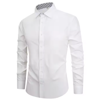 Chemise habillée décontractée pour homme en tissu Oxford 100 % coton, col en V, manches longues, unie, 180 grammes, respirante
