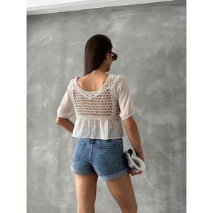 Blusa Bordada Color Gris Piedra para Mujer, Marca Topshow, Camisa de Moda al Por Mayor - Product Image 1
