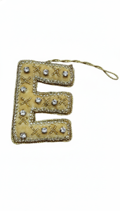 Recuerdos Personalizados para Fiestas de Boda, Decoración del Hogar, Adornos Navideños de Terciopelo Dorado con Letras del Alfabeto, Letras Bordadas a Mano con Cuentas Zardosi para Colgar en 2026 - Product Image 5