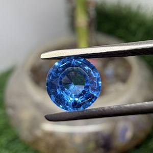 อัญมณีทรงหลวม6มม. สำหรับการทำเครื่องประดับอัญมณีกระดูกสันหลังทรงกลมสีฟ้าแบบพรีเมี่ยม - Product Image 4