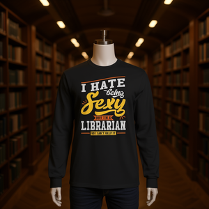 T-shirt à manches longues avec citation sexy pour le personnel de bibliothèque, design accrocheur pour les employés de bibliothèque - Product Image 3