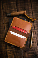 Dompet Kartu RFID Kulit Sapi Asli Gaya Vintage Tahan Lama LCH-0302 Multi-Fungsi Tanpa Penutup untuk Kartu Kredit