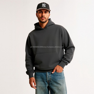 High Quality 100% Cotton Men's Plus-Size Hoodie Dark Gray High-End Top with Customizable Logo Fast Shipping Loose Fit - Product Image 2