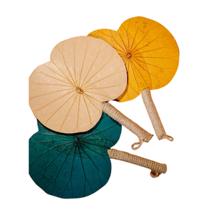 Ventilateur durable de main de feuille de Lotus du Vietnam pour le refroidissement d'été de cadeaux culturels et l'exportation en vrac - Product Image 2