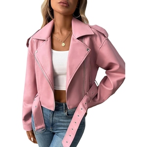 Veste de motard pour femme en cuir d'agneau véritable, élégante, durable et confortable - Product Image 1