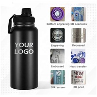 Bouteille d'eau isotherme en acier inoxydable personnalisée de 24 oz, à double paroi, sous vide, pour le sport, sans BPA, étanche, thermos