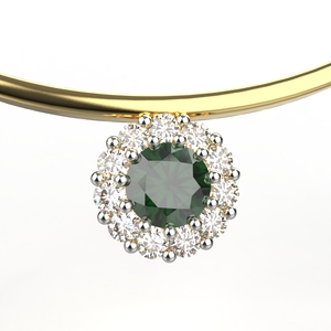 Ishi Diamond Fascinante Oro de 18K Diamante cultivado en laboratorio Esmeralda Mangalsutra - Product Image 1