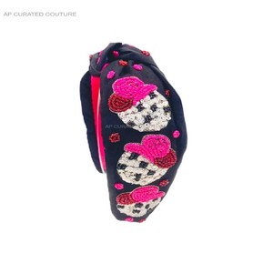 Funky Cartoon Randomized Seed Beaded <b>Headbands</b> Indian Seeds Beaded Hand Embellished Mickey Top Knotted Hair Accessory <b>Headbands</b> - Product Image 5