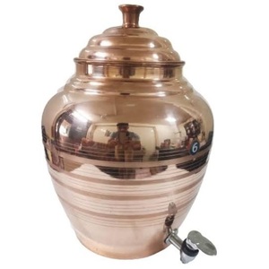 Vente chaude Brillant Poli Avec Support Pur Cuivre Réservoir De Stockage D'eau Pot Distributeur Cuivre Métal Réservoir D'eau Froide - Product Image 4