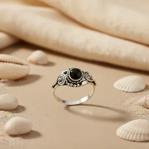 Anillo de Plata de Ley 925 con Ónix Negro para Mujer, Joyería de Regalo - Product Image 2