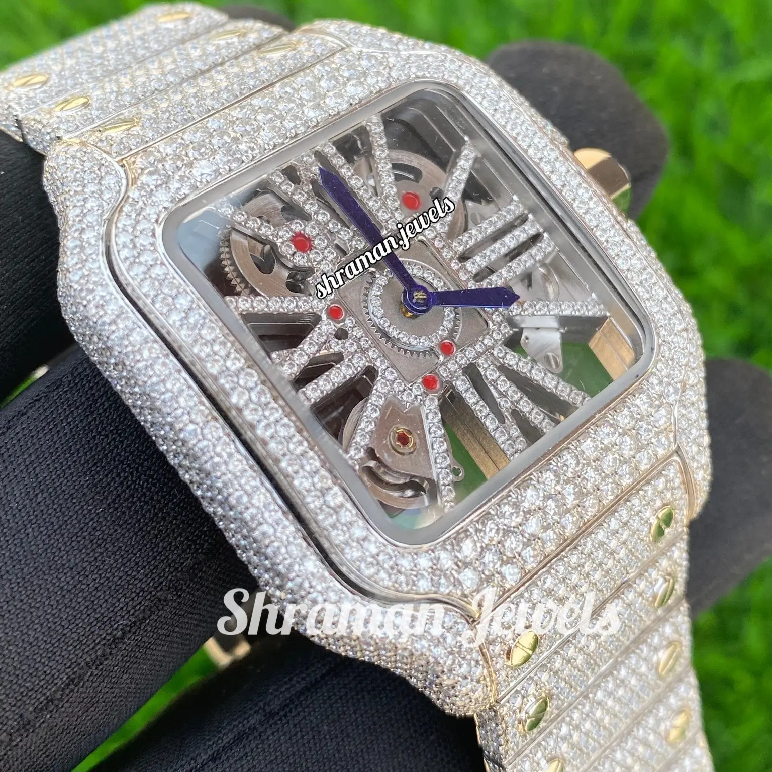 Fully VVS Diamond Studded automatic Watch | Iced Out Moissanite Watch | Diamond fully Bust down Watch