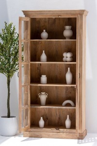 Vitrine de présentation en bois massif et verre de conception moderne et haut de gamme, grande capacité pour salon, maison ou hôtel - Product Image 2