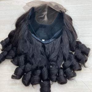 Haute Qualité 20 Pouces Fumia Wave Frontal Perruque 100% Remy Couleur Naturelle Extension de Cheveux - Product Image 6