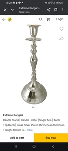 Bougeoir en aluminium plaqué argent Design créatif Support décoratif fait main pour bougeoir de Noël et de festival - Product Image 4