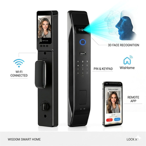 Cerradura Inteligente Automática 3D con Reconocimiento Facial, Pantalla con Cámara, WiFi, Desbloqueo Remoto por Aplicación, Huella Dactilar Biométrica, Cerrojo Electrónico para Villa - Product Image 1