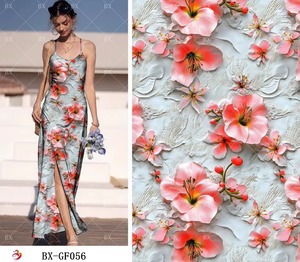 Fashion Customized 5D Floral Digital Print Challis Viscose Rayon Print Fabric Factory for Clothes Dress - Product Image 3