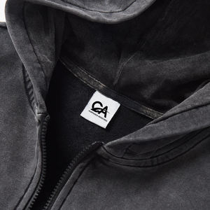 2025 nouveau Design prix de gros sweat à capuche lavé à l'acide pour hommes lourds hommes blanc coupe régulière luxe hommes sweats à capuche lavés à l'acide - Product Image 4