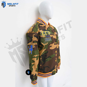 Chaqueta Universitaria de Béisbol Personalizada de Alta Calidad Hecha a Mano con Mangas de Cuero Rojo y Bordado Frontal de Lana para Hombre - Product Image 4