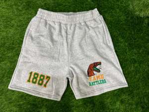 Florida A & M University Short de fermeture à cordon taille haute de style vintage écologique pour hommes Broderie 3D Caractéristique anti-rides - Product Image 2