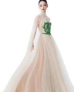 <b>EMERALD</b> <b>dress</b> _ couture luxury evening <b>dress</b> from local brand Vietnam - Product Image 2