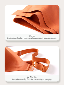 360 Fit Conjunto de bragas de bikini de enfermería sin costuras Mama-Friendly XXL/XL Tallas Acolchado Botón sólido Soporte sin cables Fácil para el día a día - Product Image 2