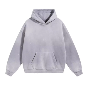 2025 Trending Customizable OEM Men's Winter Casual Hoodie 100% Cotton Fleece Quick Dry Breathable Solid Pattern Long <b>Clothing</b> - Product Image 5