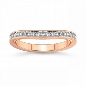 แหวนเพชรแล็บโกรว์แบบครึ่งวงกลมขัดเงา 0.25 กะรัต น้ำหนักรวม 14K ทองคำแท้ สี FG ความสะอาดระดับ VS ประดับเพชร 19 เม็ด เครื่องประดับสุดหรู - Product Image 2