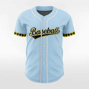 Nouveautés : Maillot de baseball à manches courtes pour homme, personnalisable par sublimation, 100 % polyester, respirant et à séchage rapide, avec boutons - Product Image 1