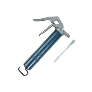 Pistola per grasso a una mano HP4-D, acciaio, per cartucce da 400 g, con beccuccio a 4 ganasce e tubo - Product Image 1