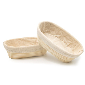 OEM Acceptable Natural Round Banneton <b>Bread</b> Proofing <b>Basket</b> with Cotton Liner Rectangle Shape From Vietnam Factory for Toy Use - Product Image 6