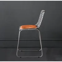 Chaise de salle à manger de luxe nordique moderne, design antique, en acier et métal, pour la maison, le bar, l'appartement, l'entrée, le bureau à domicile, l'extérieur, les meubles de salle à manger