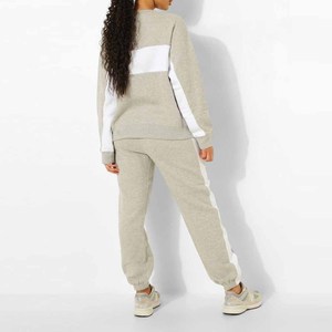 Conjunto de chándal transpirable con estampado de bloque de color sólido para mujer, ropa deportiva con logotipo personalizado, chándal de lana suave a precio mayorista - Product Image 2