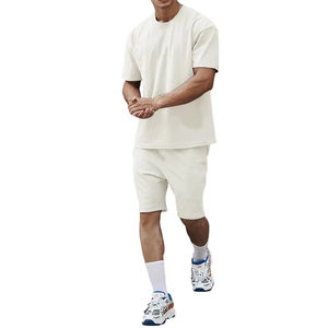 OEM nueva última moda hombres ropa de gimnasio de alta calidad 2025 305 gramos de peso pesado High Street estampado 100% algodón 2 piezas conjunto para los hombres - Product Image 6