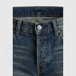 Pantalones Vaqueros de Mezclilla Ajustados de Cintura Alta para Hombre, Pantalones Rectos Duraderos con Parches, Precios al por Mayor, Estilo Clásico, Color Personalizado - Product Image 4