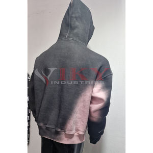 Men Acid Wash Pullover Hoodie Wholesale Best Supplier Customs logo Hot Sale Streetwear Custom Made Acid Wash Hoodie by Viky Ind - Product Image 5