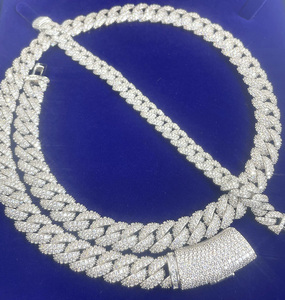 Yu Ying Miami - Collar de Plata con Diamantes <span class=keywords><strong>VVS</strong></span> y Moissanita, Diseño de Joyería Hiphop para Hombre, Cadena Cubana - Product Image 5