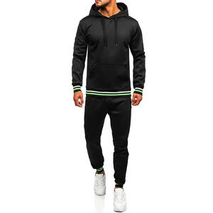 450gsm Top Quality Men's Pullover Hoodies Sweatshirts Streetwear Tracksuits 100% Cotton Stripes Rib <b>Stylish</b> Sweatsuit set - Product Image 1