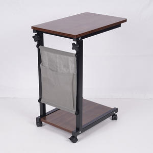 Mesa Auxiliar Móvil Ajustable en Altura para Computadora, Resistente, de MDF, con Ruedas y Bolsa de Tela para el Lateral del Sofá - Product Image 2
