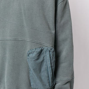 Oem Capuche Vintage Blue Street Wear Personalizado Lavado con ácido Bolsillos de carga de gran tamaño Sudaderas con capucha de tejido inverso desgastado Envío DDP - Product Image 4