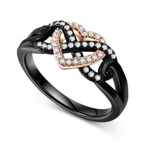 Bague Jeulia Endless Love Heart Infinity en argent sterling avec placage or rose - Product Image 3