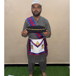 Regalia maçonnique Franc-maçon 33ème Degré Rose Croix A.A.S.R. Tablier et collier Aile Haut-Bas avec ruban moiré rouge 2026 - Product Image 2