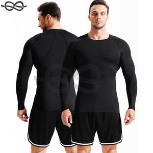 Camisas de compresión para hombre Camisetas de entrenamiento para correr Camiseta atlética de manga larga Color negro Camiseta de gimnasio ajustada Entrenamiento Fitness - Product Image 4