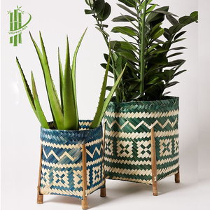 Mini pots de fleurs en bambou faits à la main-Jardinières décoratives polyvalentes - Product Image 6