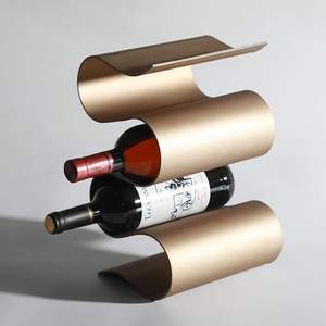 Nuevo aspecto Soporte de botella de vino de metal Diseño de lujo Soporte de vino Soportes múltiples Estante de botella de vino al costo más bajo - Product Image 5