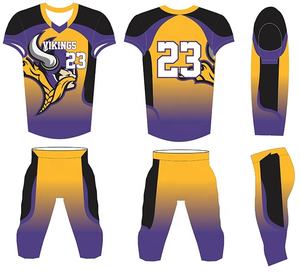 Uniforme de Fútbol Americano Sublimado Personalizado de Alta Calidad al por Mayor, Manga Corta, 100% Poliéster, Hecho en Pakistán - Product Image 4